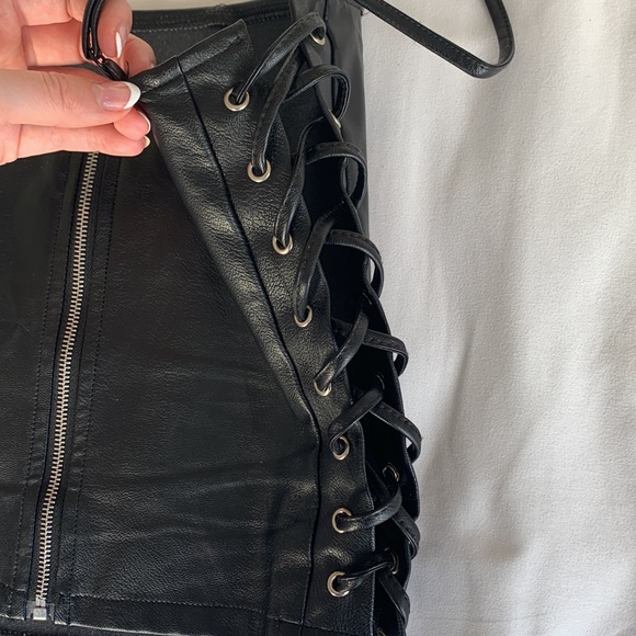 Revolve - by the way Leather Lace Up Top w/ Ties - Picture 5 of 11